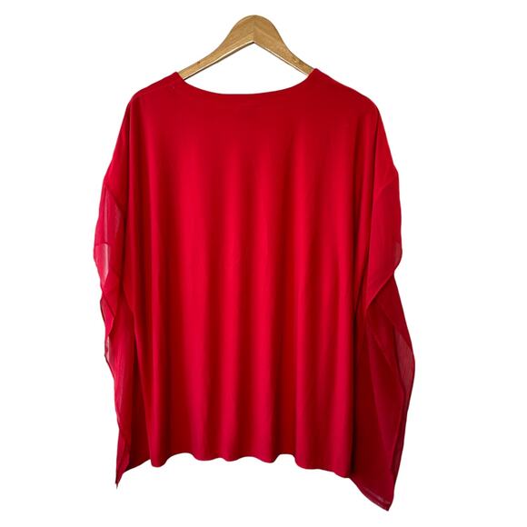Easywear by Chico's Red Layered V-Neckline Boxy Blouse Top Women's Large 12 - Picture 7 of 7